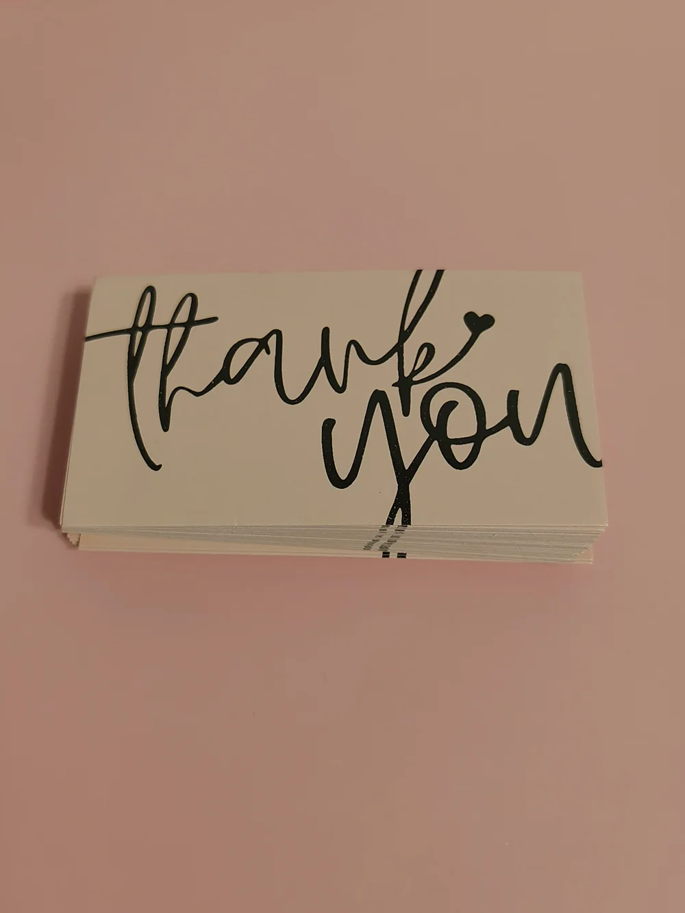 51 Small Business Thank You Sticker & Card Set - Blush Pink with Black Script